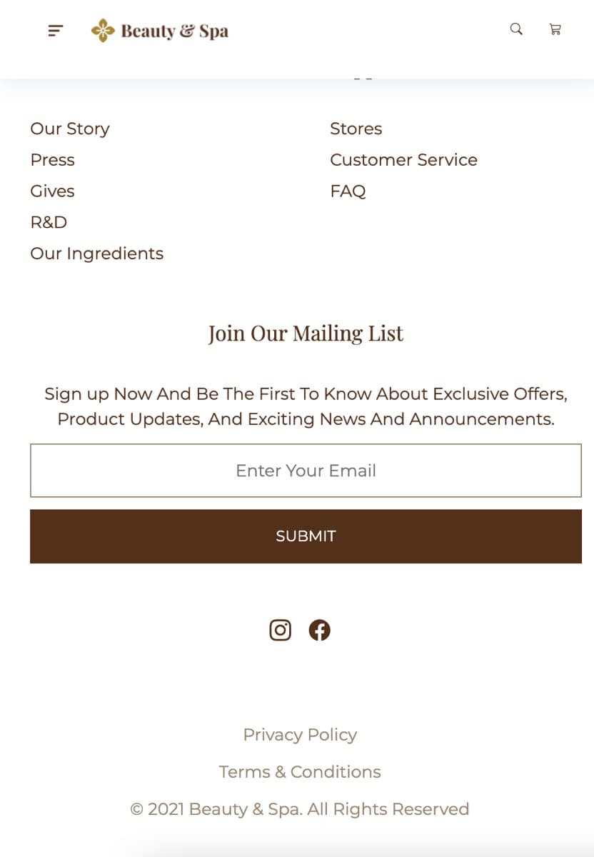 Mailing list signup on mobile