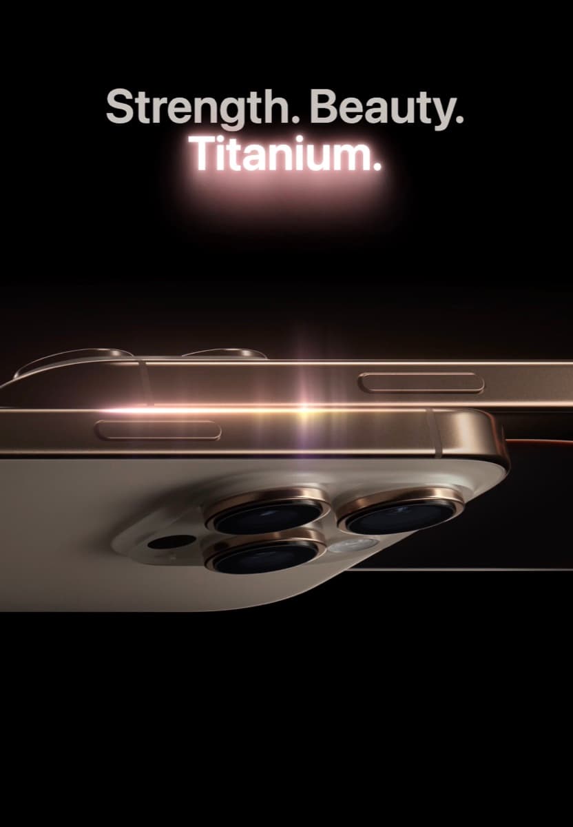 Titanium material section of the iPhone product page clone
