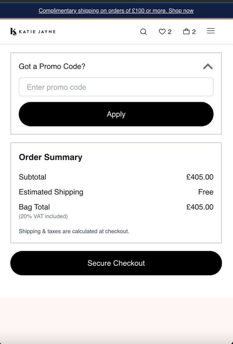 Checkout form on mobile